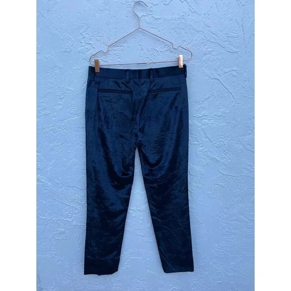 Paul Smith Womens Flat Front Velvet Trouser Pants Blue Sz M - Picture 15 of 16